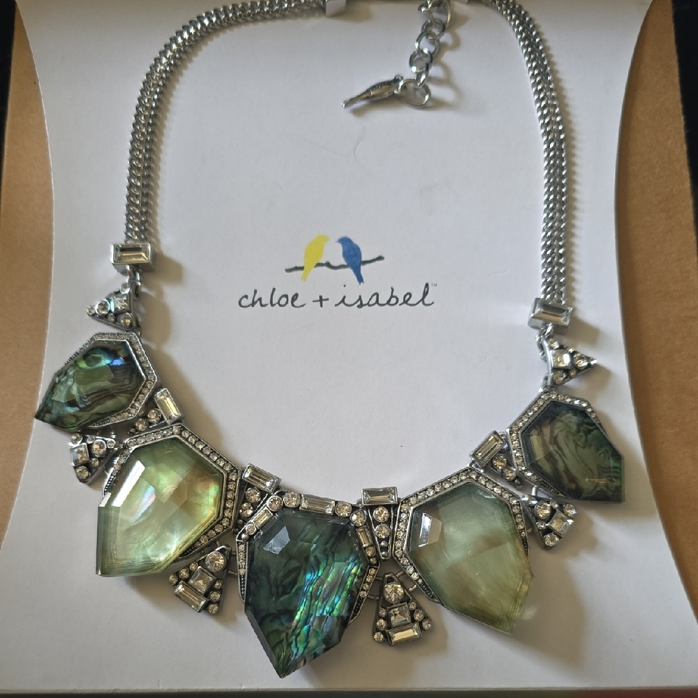 Chloe + Isabel Green and Silver Statement Necklace